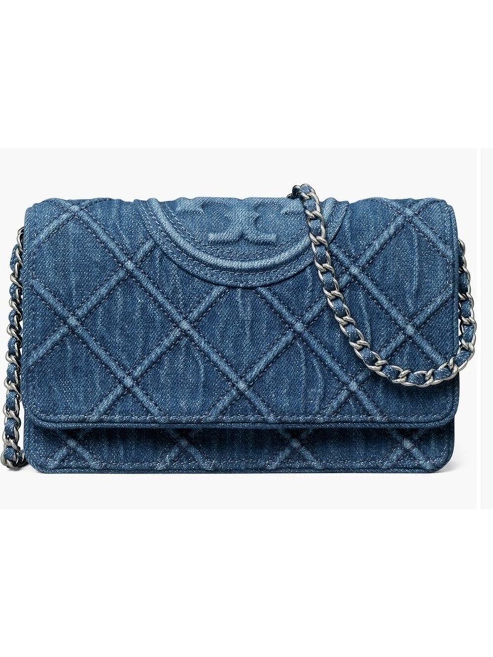 Tory Burch Fleming Denim Crossbody Bag